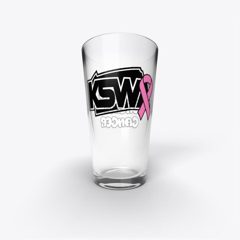 KSWA Breast Cancer Ribbon Glass (2 Side)